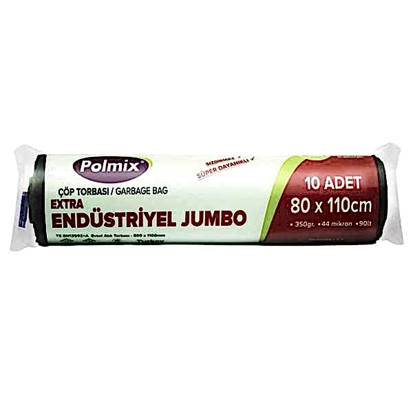 Çöp Torbası Polmix Endüstiriyel 80X110 Siyah 1 Paket