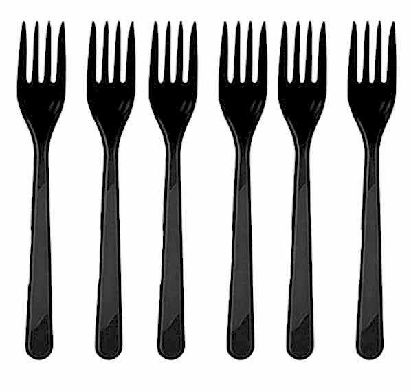 Plastik Çatal Ekonomik Lüks Siyah Renkli 50 Adet