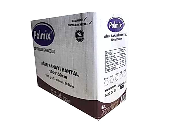 Çöp Torbası Polmix Ağır Sanayi 1000 Gram 100X150 Siyah 1 Koli