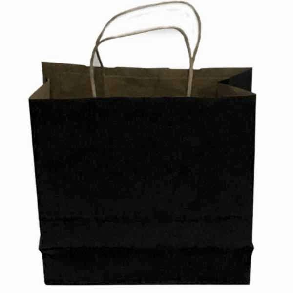 Kraft kağıt Çanta 25X12X31 Cm Siyah 50 Adet