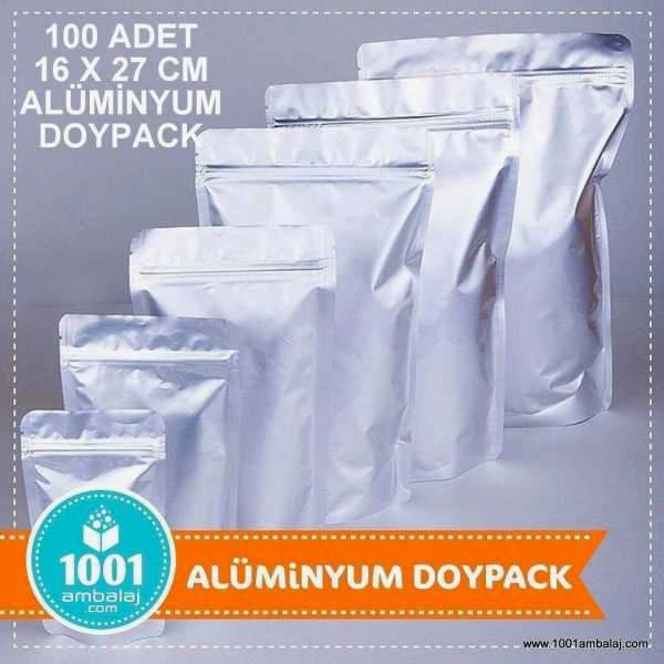 16X27 Cm Alüminyum 100 Adet Kilitli Doypack Torba 500 Gr /04/