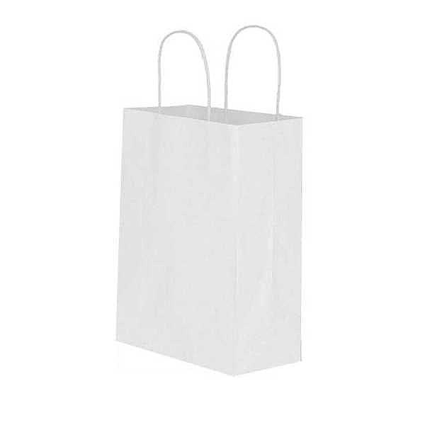 Kraft kağıt Çanta 19X8X24 Cm Beyaz 25 Adet