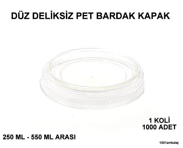Bardak Kapağı Düz Deliksiz Plastik Şeffaf 8 Oz - 18 Oz Arasi /95 Çap / 1 Koli 1000 Adet