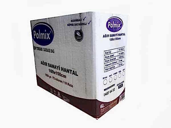 Çöp Torbası Polmix Ağır Sanayi 1000 Gram 100X150 Mavi 1 Koli