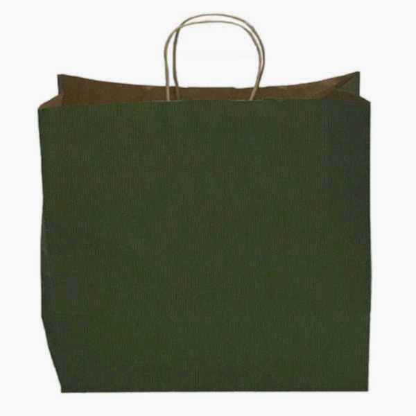 Kraft kağıt Çanta 32X12X41 Cm Yeşil 50 Adet