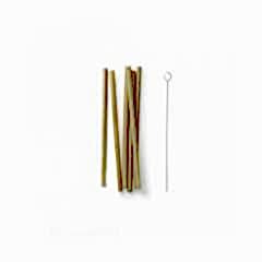 Ahşap Pipet Bambu 19 Cm Çap 7-10 Mm + Temizleme Aparati 5 Li
