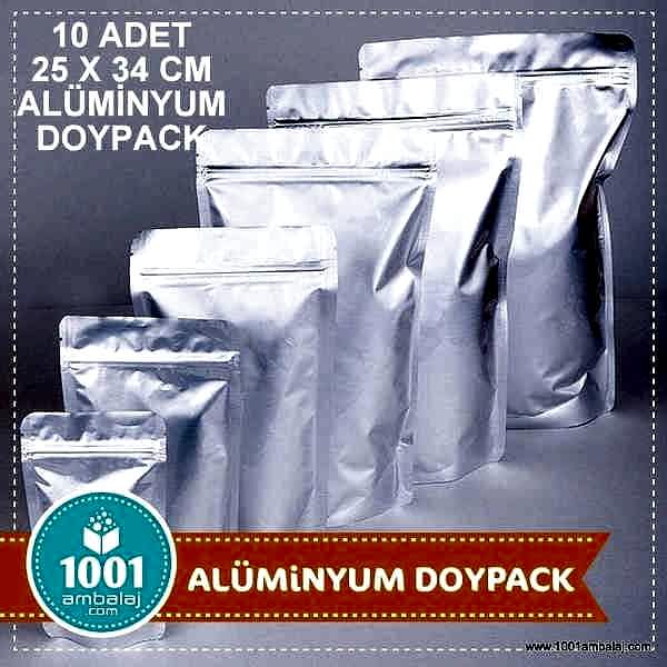 25X34 Cm Alüminyum * 10 Adet * Kilitli Doypack Torba 1500 Gr /07/
