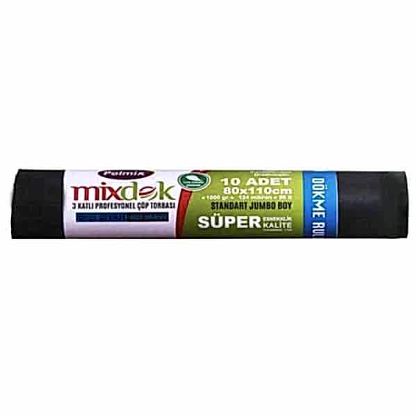 Çöp Torbası Polmix Profesyonel 80X110 Üç Katli Diş Siyah 1 Adet