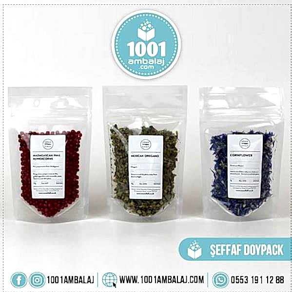 13X22,5 Cm 4 Baskılı Şeffaf Renkli İki Taraf İki Renk Doypack Torba 250 Gr /72/