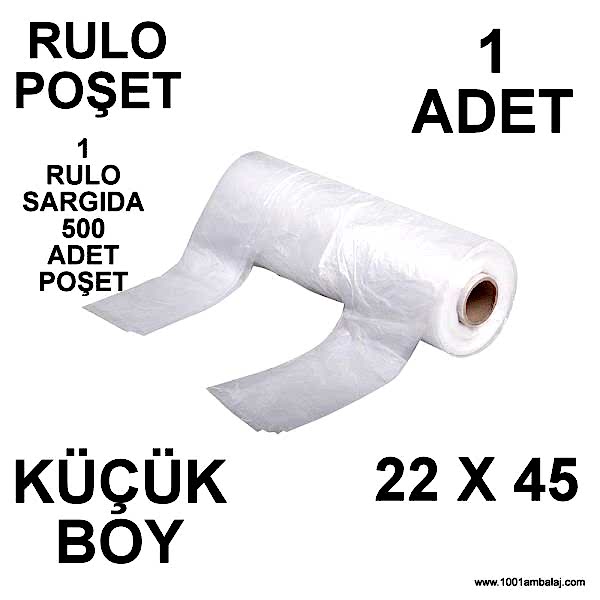 Rulo Poşet Küçük Boy 22X45 Cm 1 Rulo Sargıda 500 Adet Poşet