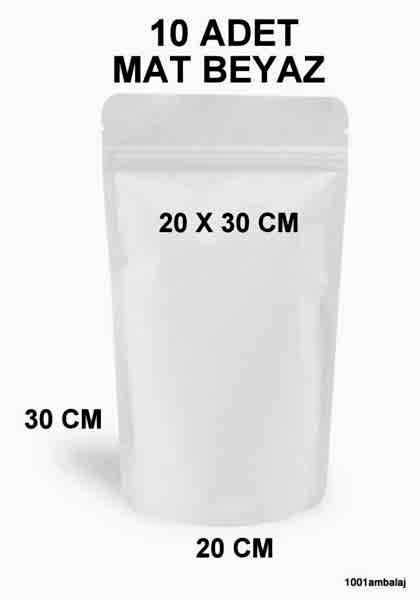 20X30 Cm Mat Beyaz Renkli ** 10 Adet ** Kilitli Doypack Torba 1000 Gr /19/