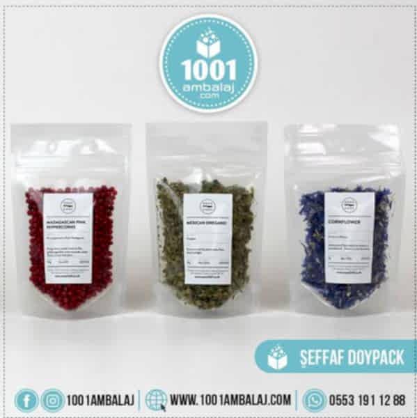 13X22,5 Cm 1 Baskılı Şeffaf Renkli Tek Taraf Tek Renk Doypack Torba 250 Gr /72/