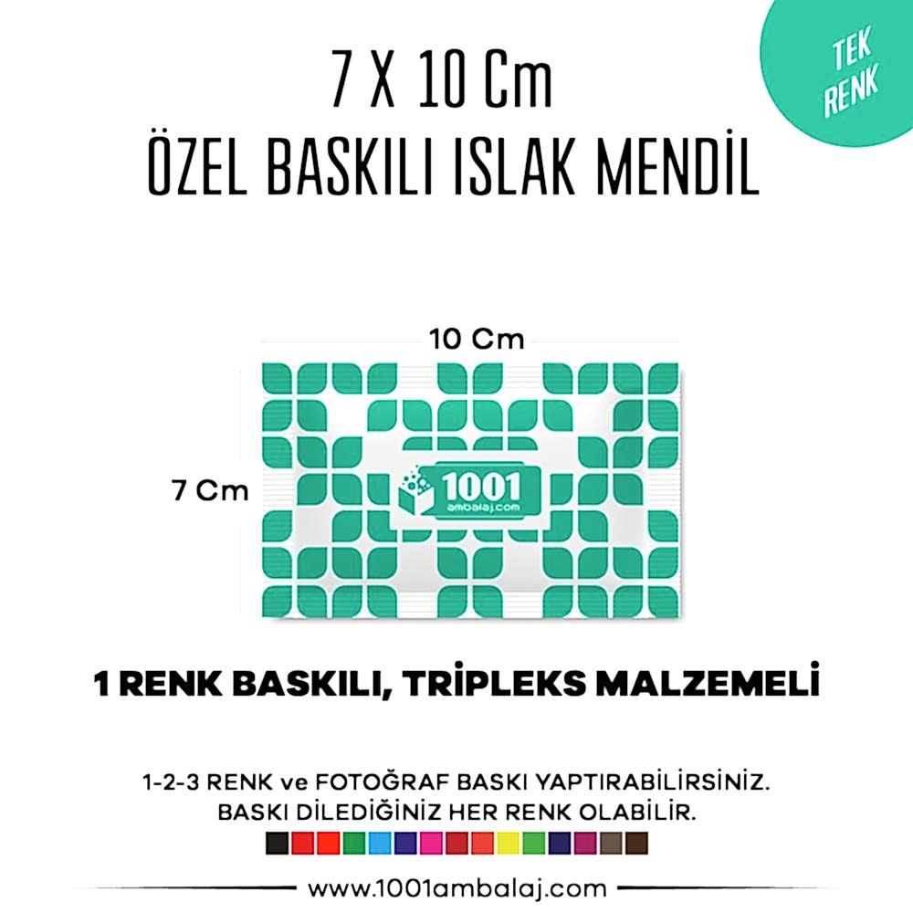 7X10 Cm 1-2-3 Renk Ve Fotoğraf Baskılı İslak Mendil Beyaz (Tripleks Malzeme)