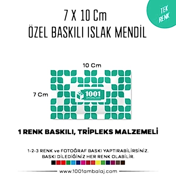7X10 Cm 1-2-3 Renk Ve Fotoğraf Baskılı İslak Mendil Beyaz (Tripleks Malzeme)
