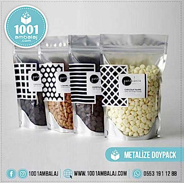 13X22,5 Cm 2 Baskılı Ön Şeffaf Arka Metalize Renkli İki Taraf Tek Renk Doypack Torba 250 Gr /55/