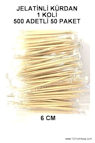 Kürdan Jelatinli 6 Cm 500 Lü 50 Paket 1 Koli