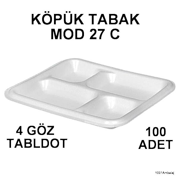 Köpük Tabak Mod 27 C 4 Göz Tabldot 100 Adet