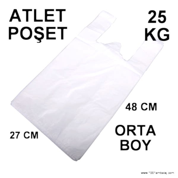 Ara hışır Poşet Orta Boy Beyaz Renk 25 Kg (25 Paket) 1001 Ambalaj