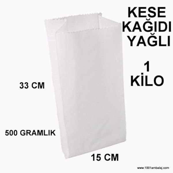 Kese Kağıdı Yağlı Baskısız 500 Gramlık 1 Kilo 15X33 Cm