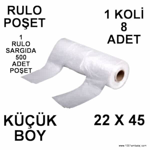 Rulo Poşet Küçük Boy 22X45 Cm 8 Rulo 1 Koli (1 Rulo Sargıda 500 Adet Poşet )