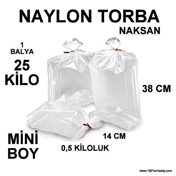 Naylon Torba 14X38 Cm Bakkaliye Torbası 25 Kilo 1 Balya Naksan