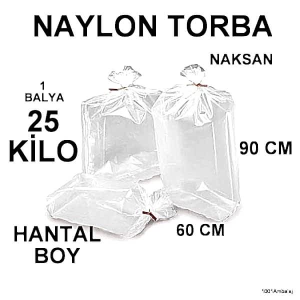 Naylon Torba 60X90 Cm Bakkaliye Torbası 25 Kilo 1 Balya Naksan