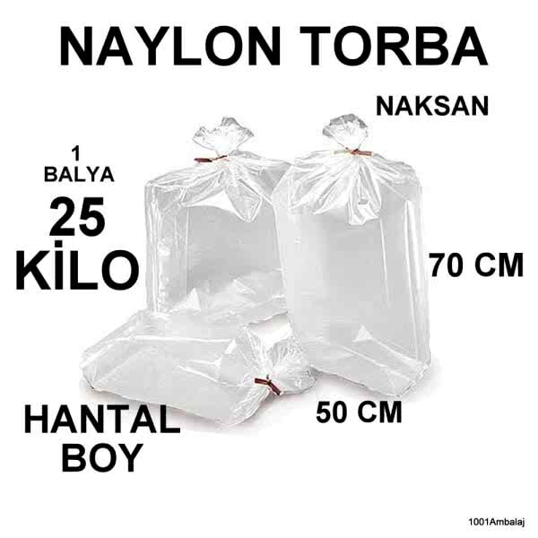 Naylon Torba 50X70 Cm Bakkaliye Torbası 25 Kilo 1 Balya Naksan
