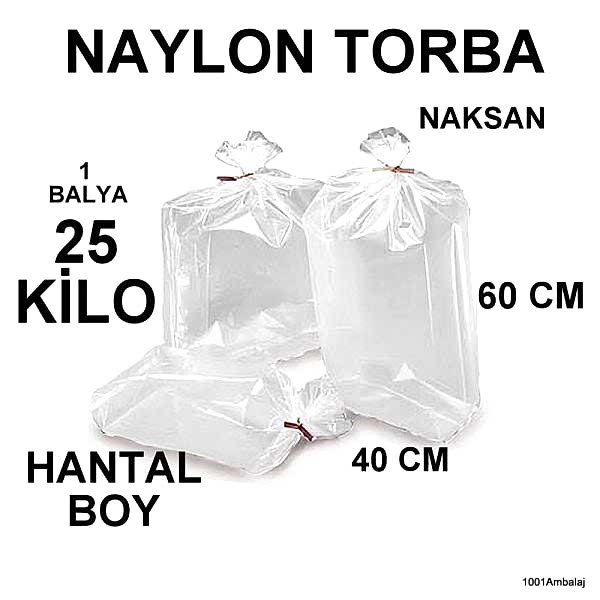 Naylon Torba 40X60 Cm Bakkaliye Torbası 25 Kilo 1 Balya Naksan