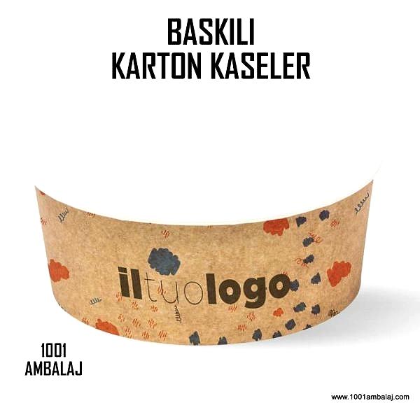 Dijital Baskılı 750 Cc Karton Salata kabı Kraft