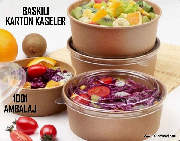 Dijital Baskılı 750 Cc Karton Salata kabı Kraft