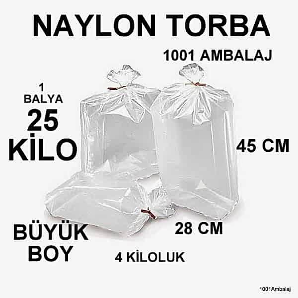 Naylon Torba 28X45 Cm (4 Kiloluk) Bakkaliye Torbası 25 Kilo 1 Balya 1001 Ambalaj