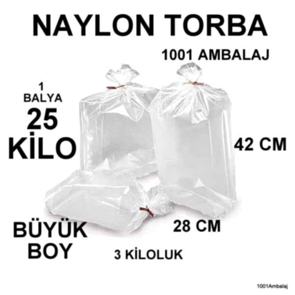 Naylon Torba 28X42 Cm Bakkaliye Torbası 25 Kilo 1 Balya 1001 Ambalaj