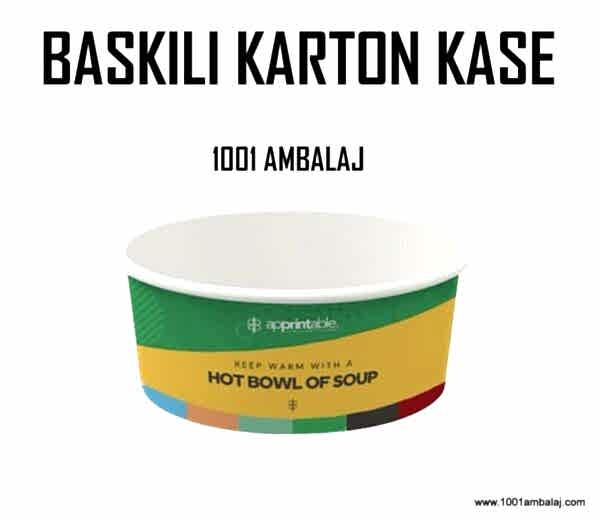 Dijital Baskılı 750 Cc Karton Salata kabı Beyaz
