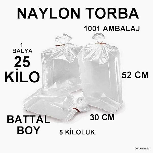 Naylon Torba 30X52 Cm (5 Kiloluk) Bakkaliye Torbası 25 Kilo 1 Balya