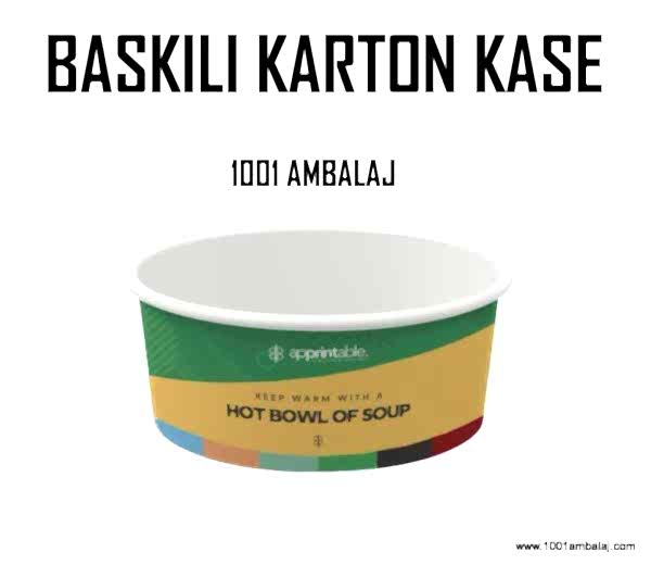 Dijital Baskılı 550 Cc Karton Salata kabı Kraft