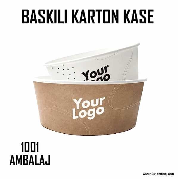 Dijital Baskılı 550 Cc Karton Salata kabı Kraft