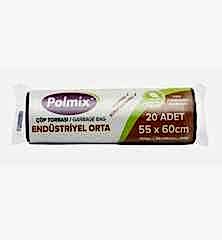 Çöp Torbası Polmix Endüstiriyel Orta 150 Gram 55X60 Siyah 1 Paket