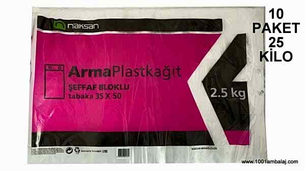Plast kağıt 35X50 Cm 2,5 Kglik 10 Paket Naksan 25 Kilo 1 Balya Naksan