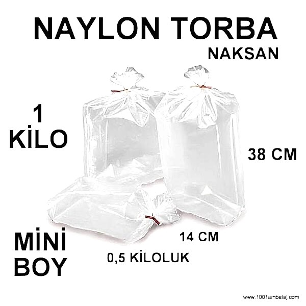 Naylon Torba 14X38 Cm Bakkaliye Torbası 1 Kilo Naksan