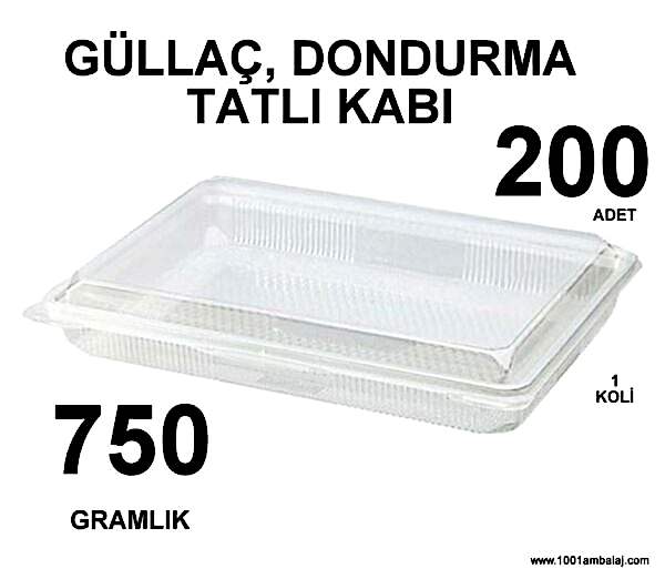 Güllaç, Dondurma,Tatlı Kabı 750 Gr 25 Li 8 Paket 200 Adet 1 Koli