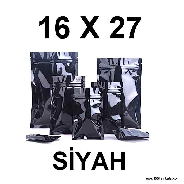 16X27 Cm Siyah Renk Doypack Torba /64/