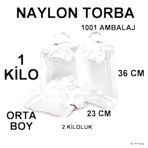 Naylon Torba 23X36 Cm (2 Kiloluk) Bakkaliye Torbası 1 Kilo