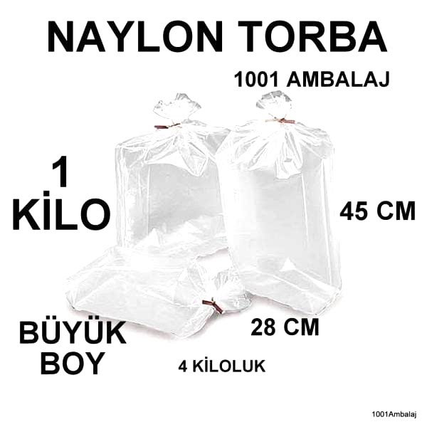 Naylon Torba 28X45 Cm (4 Kiloluk) Bakkaliye Torbası 1 Kilo