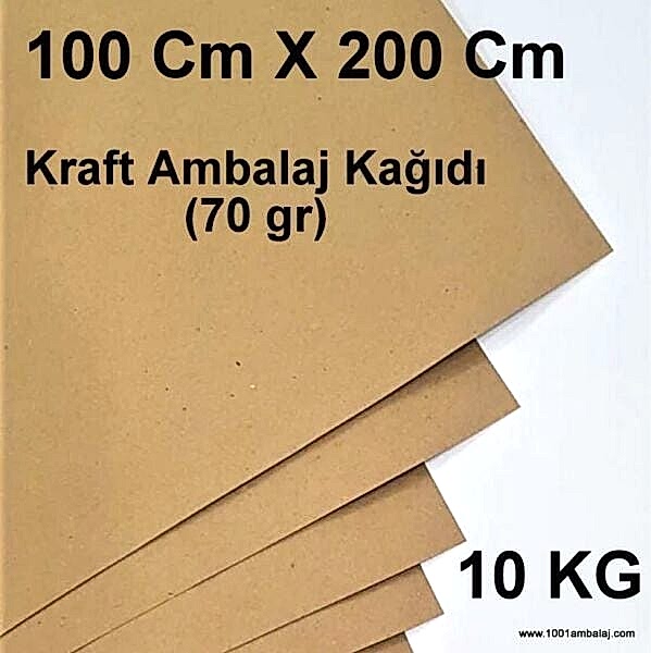 Kraft Ambalaj Kağıdı (70 gr) Ebat 100 x 200 Cm 10 Kg Balya 1001Ambalaj (Baskısız)