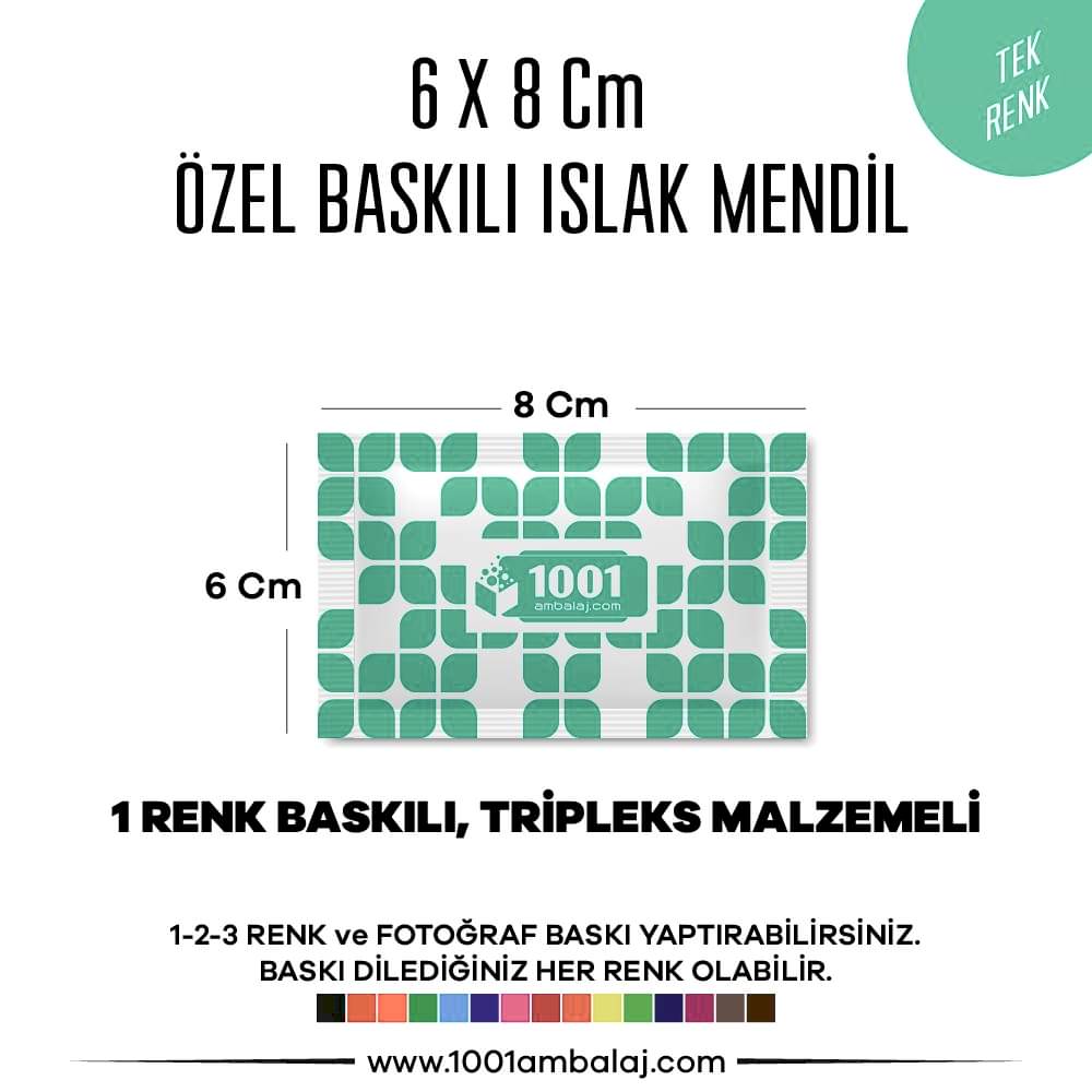 6X8 Cm 1-2-3 Renk Ve Fotoğraf Baskılı İslak Mendil Beyaz (Tripleks Malzeme)