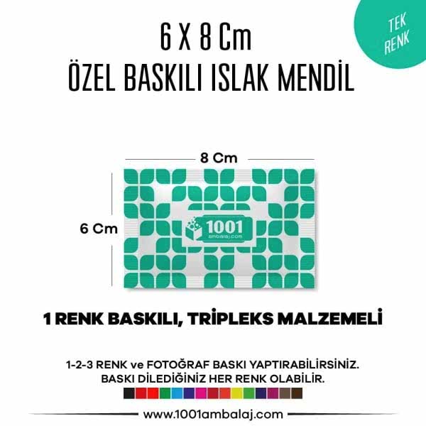 6X8 Cm 1-2-3 Renk Ve Fotoğraf Baskılı İslak Mendil Beyaz (Tripleks Malzeme)