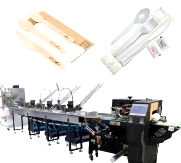 Otomatik Kağıt Ambalaj Kaşık Çatal Set Dolumu