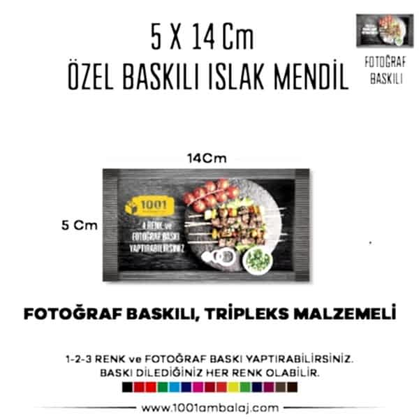 5X14 Cm 1-2-3 Renk Ve Fotoğraf Baskılı İslak Mendil Beyaz (Tripleks Malzeme)