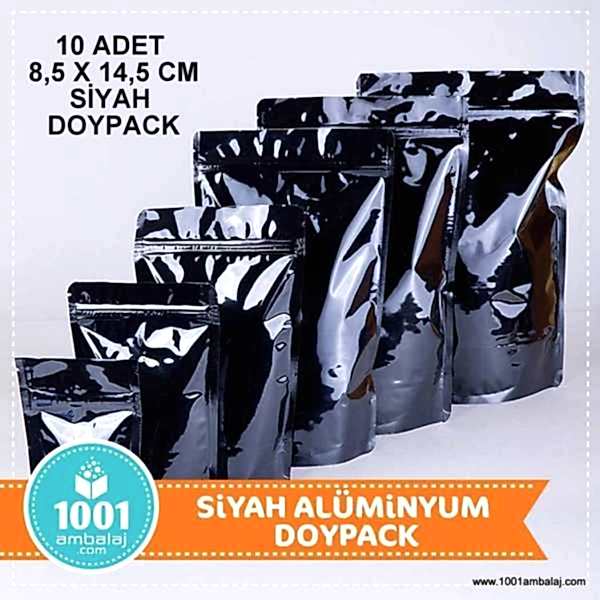 8,5X14,5 Cm Siyah * 10 Adet * Kilitli Doypack Torba 50 Gr /61/