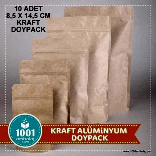 8,5X14,5 Cm Kraft * 10 Adet * Kilitli Doypack Torba 50 Gr /29/